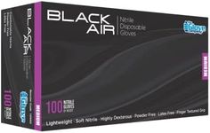 The Glove Company Black Air Nitrile Disposable Gloves, Medium (Box of 100)