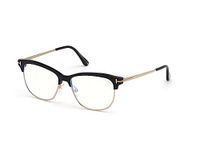 Tom Ford | Blue Block Lens for Women | Geometric Full Rim Black Frame | Lens Colour: Transparent | Medium | FT5546-B 52 001