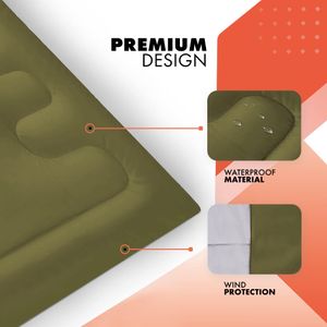 azark Double Sleeping Bag, 350GSM – Lightweight Waterproof 4-Season, Black