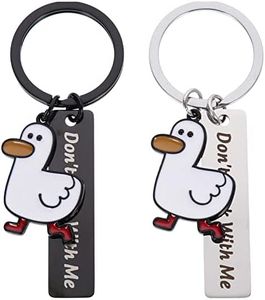 Backpack Keychain 2Pcs Hanging Keychain Metal Keychain Ornaments Cartoon Swan Cute Keychains Stainless Steel Keychains Shape Goodie Keychains for Bag Car Key Ring