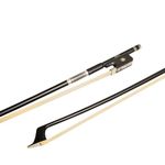 MI&VI Carbon Fiber Cello Bow w/ Ebony Frog, Round Silver Mounted Nickel Stick (Cello 3/4)