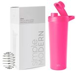 Simple Modern Stainless Steel Shaker Bottle with Ball 24oz | Metal Insulated Cup for Protein Mixes, Shakes and Pre Workout | Rally Collection | Raspberry Vibes