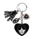 Wednesday Merchandise Keychain Wensday Addams Gifts for BFF Daughter Teen Girls Heart Keychains Birthday Gift (Wednesday)