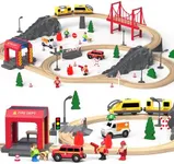 Giant bean 72PCS Wooden Train Track