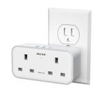 UK to US Plug Adaptor, Mscien Grounded USA Travel Adapter with 3 USB (1 USB C), Double Plug Adaptor with Dual 2 Pin Socket from UK to American, Canada, Thailand, Mexico, Jamaica, Philippines (Type B)