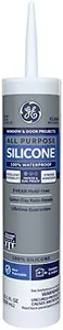 GE All Purpose Silicone Caulk - 100% Waterproof Silicone Sealant, Stronger Adhesion, Freeze & Sun Proof - 10 oz Cartridge, Clear, Pack of 1