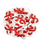 LADWA 10 meter, S Hook Type Plastic Safety Barrier Cone Chain for Construction with 6mm Thickness � (Red & White)