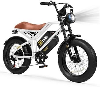 Qlife Electric Bike for Adults/Teens Spark-1800W Peak Motor 20" Fat Tires 20+MPH Electric Dirt Bike, 1498Wh Battery Ebike, Dual Suspension & Brakes Electric Motorcycle, 7-Speed Bicycle, White