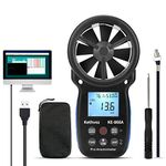Anemometer CFM Wind Speed Meter, Kethvoz HVAC Air Flow Tester Handheld Wind Gauge Measure Airflow Velocity Temp Test Humidity for Hunting Dust Collection System Drone Shooting