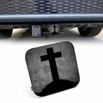 Beabes Christian Cross Car Rear Hitch Covers Grunge Gravestone Cross Square Trailer Hitch Cover Tube Plug Insert, 2" Towing Rear Hitch Cover for Car Truck, Easy to Install