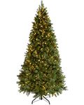 WeRChristmas Pre-Lit Craford Christmas Tree with Pinecones & 400 Chasing Warm LED Lights, 6 feet/1.8m