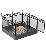 BingoPaw Dog Playpen, Large Heavy Duty Indoor/Outdoor Pet Whelping Pen Box with Waterproof Fertility Mat, Black (126x126x80cm)