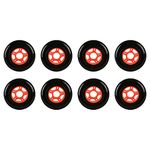 RaceBon 8-Pack Inline Skate Wheels 72mm Hardness 82A Polyurethane Replacement Wheel with 608ZZ Bearings (Black-Red)