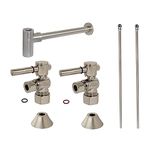 Kingston Brass CC53308DLLKB30 Contemporary Plumbing Sink Trim Kit with P Trap for Lavatory and Kitchen, Satin Nickel