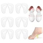 GOTFUN 6 Pairs Clear Gel Arch Support Insoles Soft Silicone Orthopedic Insoles Plantar Fasciitis Insoles for Kids Relieve Pressure Feet Pain Flat Feet