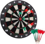 YBCPACK 16.4 Inch Safety Dart Board Safety Dart Set with 6 Soft Tip Darts for Children and Adults, Office and Family Time