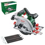 Bosch Cordless Circular Saw UniversalCirc 18V-53 (Precise Sawing in Any Wooden Material; Max Cutting Depth 53 mm; 2-Piece Guide Rail Set; 18 Volt System; Without Battery) – Amazon Edition