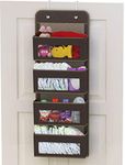 SimpleHouseware Baby Over The Door Wall Mount Hanging Organizer, 4 Clear Window Pocket, Brown