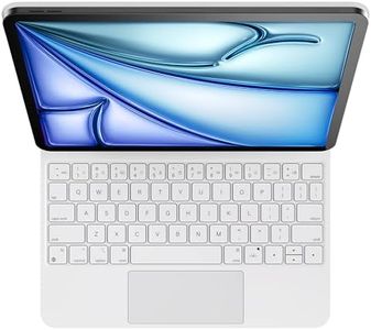 HOU Magic Style Keyboard Case for iPad Air 11'' M3/M2, Pro 11'' 4th/3rd/2nd/1st, Air 5th/4th Generation Case with Keyboard, Magic-Stand, Multi-Touch Trackpad, 7 Colors Backlit (White)