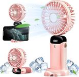 Rechargeable Portable Handheld Fan,5000mAh Battery Operated Mini Fan,5 Speeds and LED Display,Long Lasting Desk Fan for Office,Bedroom,Outdoor Activities and Travel