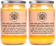 Raw Farm - Pure Raw Wildflowers Honey 900 g - Unfiltered, Unheated, Unprocessed, Cold-Extracted – Rich in Enzymes & Pollen, Straight from RAW FARM Bee hives (Pack of 2)