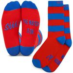 Football Fan Lounge Socks - Great Gift For Football Fans - 'Shhh! The Match Is On' (Red/Blue)