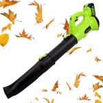 Yougfin Cordless Leaf Blower, 320 MPH 21V Electric Blowers for Lawn Care, Battery Powered Blower with 6 Speed Mode (4.0Ah Battery & Charger Included)