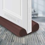 Door Draft Stopper, Draft Stopper for Bottom of Door SHMILY Adjustable Size from 32" to 38", Cover Gap Up to 1.5". Dust-Proof, Draft-Proof, Water-Proof, Winter-Proof, Block Light, Block Noise(Brown)