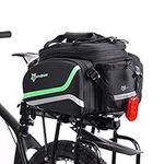 ROCKBROS Bike Rear Rack Pannier Bag Waterproof Bike Rear Seat Bag with Shoulder Strap Bike Trunk Pack Bicycle Double Panniers Bag with Rainproof Cover 10-35L Black