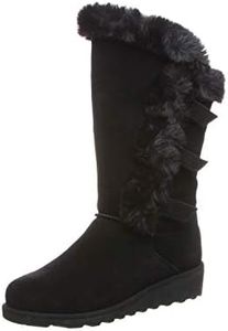 BEARPAW Women's Genevieve Black Size 10 | Women's Boot Classic Suede | Women's Slip On Boot | Comfortable Winter Boot