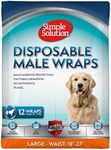 Simple Solution Disposable Dog Diapers for Male Dogs, with Super Absorbent Leak-Proof Fit for Excitable Urination, Incontinence, or Male Marking - 12 Pack