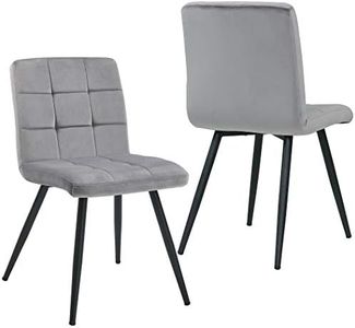 Hnnhome® - Set di 2 sedie imbottite Cubana da cucina, sala da pranzo e salotto, in morbido velluto, per ricevimenti, pub e ristoranti, con forti gambe in metallo nero