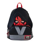 Loungefly Backpacks Star Wars Phantom Menace 25th Darth Maul Detachable Hood Cosplay Mini Backpack Black/charcoal