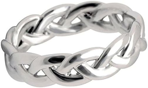 Belinda Twisted Eternity Wedding Band for Women by Ginger Lyne, White Gold Plated Wedding Rings Promise or Stackable Anniversary Ring for Her Size 6