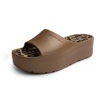 Lemon Jelly Women's Platform Sandals - Cute Water-Friendly Comfort Wedges for the Beach or Casual Wear - Super Lightweight Slip-On Flip Flops for Ladies - Versatile, Chunky Summer Slides - Bronzo Metal