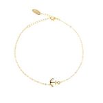 S.J JEWELRY Fremttly Friendship Gift Handmade Dainty Anklet 14K Gold Filled/Silver Anchor and Star Lucky Beads Lace Chain Adjustable Foot Chain for Womens-ANK-Anchor-Gold