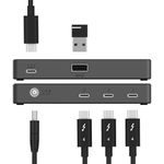 SABRENT Thunderbolt 4 USB Hub, 60W Powered USB C Port, Super Speeds Up to 40Gbps, Supports 4K 5K 6K 8K @ 60Hz (DSC) Monitors, Certified TB4 Cable Included (HB-TBT4)