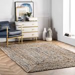 nuLOOM Eliz Braided Denim and Jute Area Rug, 4x6, Blue