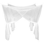 TecTake White Mosquito Net For Bed Canopy | Double Single King Size Bed |220 x 220 x 210 cm