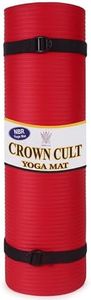 Crown Cult Yoga Mat for Women and Men 13MM NBR Material with Carrying Strap, Extra Thick Exercise Mats for Workout Yoga Mat for Women for Workout, Yoga, Fitness, Exercise Mat Anti Slip Yoga Mats Exercise Mat for Home, Gym, Pilates & Workout (With 1 Year Warranty)