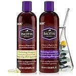 HASK Biotin Boost Thickening Shampoo and Conditioner Set for all hair types, color safe, gluten-free, sulfate-free, paraben-free - 12 Fl Oz each