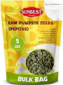 Sunbest Natural Raw Pumpkin Seeds – 5 lb Bulk Bag (80 oz) – Unsalted Pepitas, Nutrient-Rich & Ready to Eat – Vegan, Kosher – Great for Snacking, Cooking & Baking