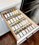 Matiko Spice Drawer Organizer, 4 Tier Slanted Clear Acrylic Expandable In Drawer Spice Organizer, Spice Rack for Kitchen Drawer Countertop (4 Pcs)