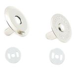 fujiyuan 50 Sets 16mm 5/8" Magnetic Clasps Snap Thin Round Closure Purse Handbag with Washers Nickel