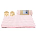 BabyToLove Nap Mat | Easily Rolls Up, Includes Straps to Carry | Perfect for Traveling | Removable Cover | Pink Stars