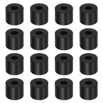 HARFINGTON 16pcs Rubber Spacer 1 Inch OD 0.4 Inch ID 0.87 Inch Thick Neoprene Round Anti Vibration Isolation Pads Isolator Rubber Washers Bushings for Home Cars Boat Accessories, Black