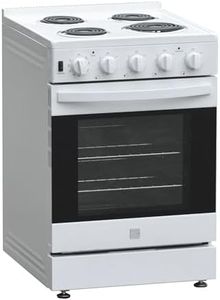 Kenmore 24" Electric Range, 3.73 cu. ft. Oven, 4 Coil Burners, Front Controls, Black Porcelain Top, Halogen Light, 3000W Broil & 2700W Bake, Storage Drawer – White