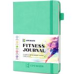 EPEWIZD Workout Planner Hardcover Fitness Journal 6- Month Undated Workout Log Book Home Gym Accessories for Women and Man Green