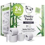 The Cheeky Panda Bamboo Toilet Rolls Bulk Buy – 24 Rolls of 3 Ply Toilet Paper | Plastic Free Packaging and Sustainable Tissue Paper | White