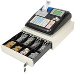 YIPONYT 48 Key POS System Electronic Cash Register with Cash Box, LED Display and Thermal Printer,Commercial Restaurant Cash Register for Small Business/Retail/Restaurant